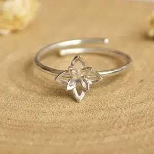 bague anneau fleur argent 925