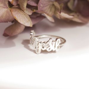 bague prénom en argent fabriquée en France