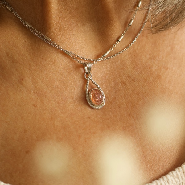 Pendentif pierre de soleil argent – Image 3