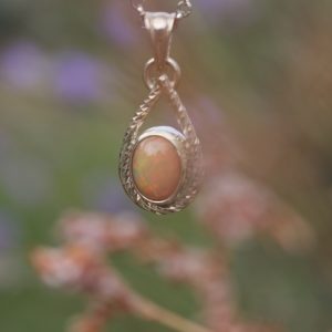 pendentif opale véritable en argent pour femme