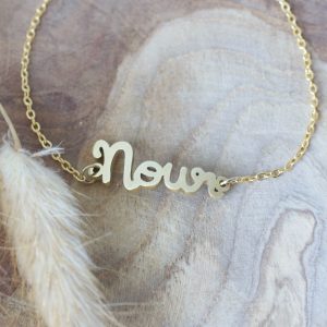 bracelet prénom personnalisé en or jaune 18 carats
