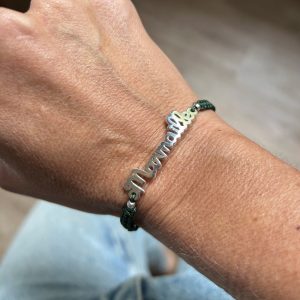 bracelet prénom personnalisé argent tour macramé