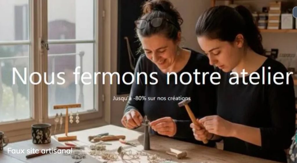 image IA pour faux site artisanal