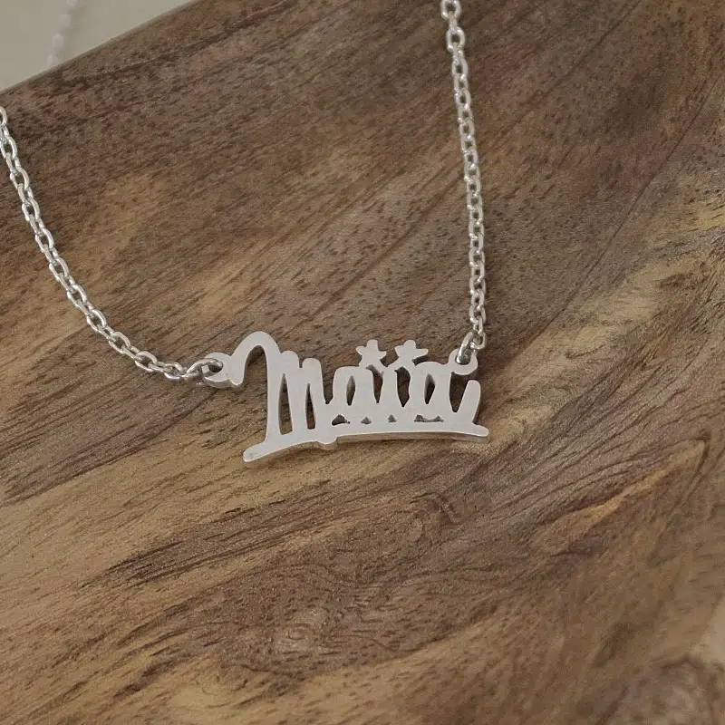 collier prénom hip hop en argent