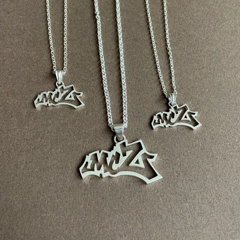 collier personnalisé hip hop argent